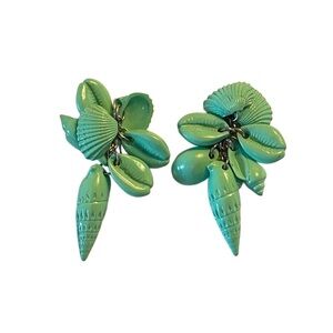 Urban Outfitters Green Shell Earrings